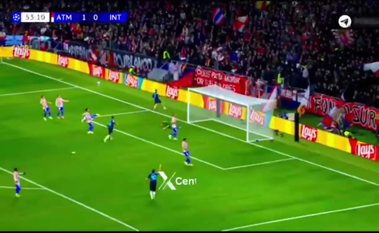 گل اول اینتر به اتلتیکو مادرید توسط زیلینسکی