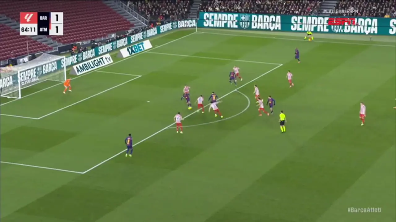 گل دوم بارسلونا به اتلتیکومادرید توسط اولمو