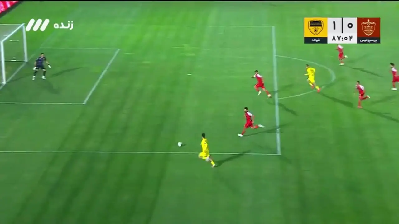 گل اول فولاد به پرسپولیس توسط امیری؛ فیلم گل فولاد
